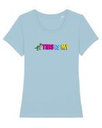 This is my Tricou mânecă scurtă guler larg fitted Damă Expresser