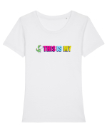 This is my Tricou mânecă scurtă guler larg fitted Damă Expresser
