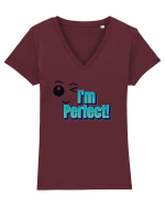 I'm perfect  Tricou mânecă scurtă guler V Damă Evoker