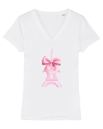 Paris  Tricou mânecă scurtă guler V Damă Evoker