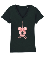 Paris  Tricou mânecă scurtă guler V Damă Evoker