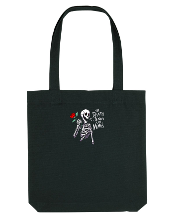 UNTIL DEATH SENDS US MEMES - schelet cu trandafir Black