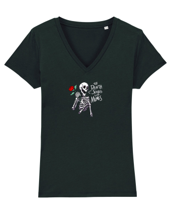 UNTIL DEATH SENDS US MEMES - schelet cu trandafir Black