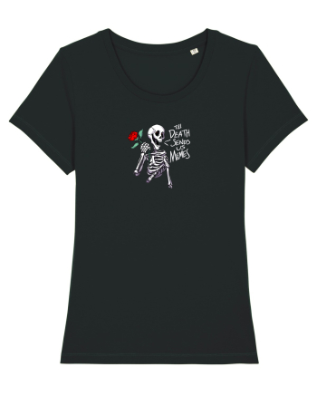 UNTIL DEATH SENDS US MEMES - schelet cu trandafir Black