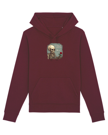 UNTIL DEATH SENDS US MEMES - schelet cu trandafir 2 Burgundy