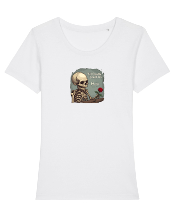 UNTIL DEATH SENDS US MEMES - schelet cu trandafir 2 White