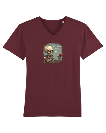 UNTIL DEATH SENDS US MEMES - schelet cu trandafir 2 Burgundy