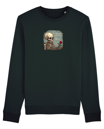 UNTIL DEATH SENDS US MEMES - schelet cu trandafir 2 Black