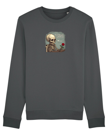 UNTIL DEATH SENDS US MEMES - schelet cu trandafir 2 Anthracite