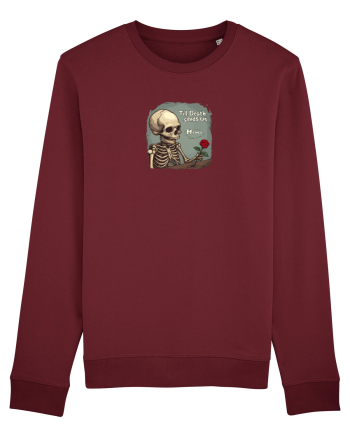 UNTIL DEATH SENDS US MEMES - schelet cu trandafir 2 Burgundy