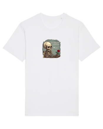 UNTIL DEATH SENDS US MEMES - schelet cu trandafir 2 White