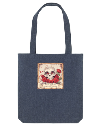 UNTIL DEATH SENDS US MEMES - schelet cu trandafiri 3 Midnight Blue