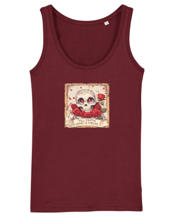 UNTIL DEATH SENDS US MEMES - schelet cu trandafiri 3 Burgundy