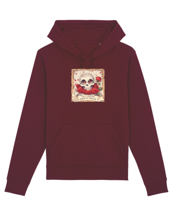 UNTIL DEATH SENDS US MEMES - schelet cu trandafiri 3 Burgundy