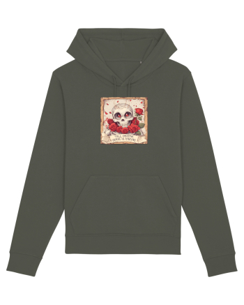 UNTIL DEATH SENDS US MEMES - schelet cu trandafiri 3 Khaki