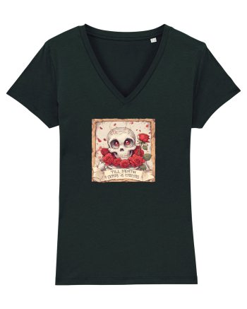 UNTIL DEATH SENDS US MEMES - schelet cu trandafiri 3 Black