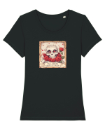 UNTIL DEATH SENDS US MEMES - schelet cu trandafiri 3 Tricou mânecă scurtă guler larg fitted Damă Expresser