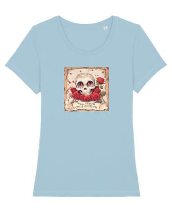 UNTIL DEATH SENDS US MEMES - schelet cu trandafiri 3 Sky Blue