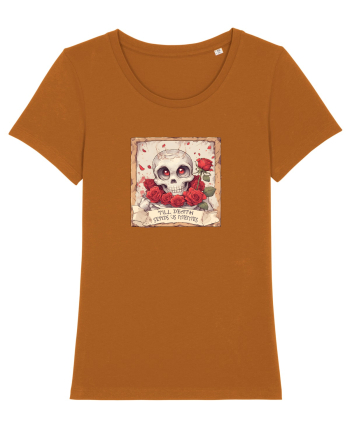 UNTIL DEATH SENDS US MEMES - schelet cu trandafiri 3 Roasted Orange