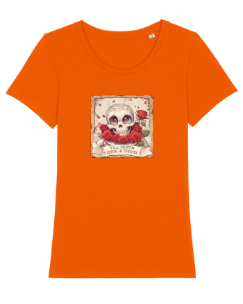 UNTIL DEATH SENDS US MEMES - schelet cu trandafiri 3 Bright Orange