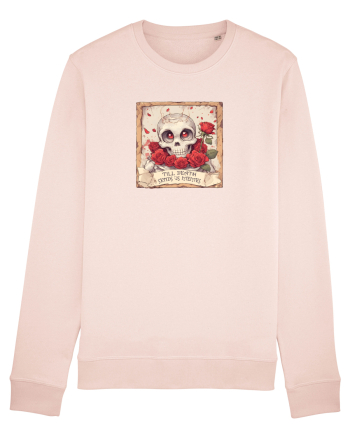 UNTIL DEATH SENDS US MEMES - schelet cu trandafiri 3 Candy Pink