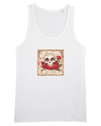 UNTIL DEATH SENDS US MEMES - schelet cu trandafiri 3 White