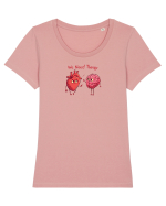 WE NEED THERAPY - AVEM NEVOIE DE TERAPIE - inima certata cu creierul Tricou mânecă scurtă guler larg fitted Damă Expresser