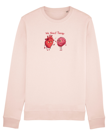 WE NEED THERAPY - AVEM NEVOIE DE TERAPIE - inima certata cu creierul Candy Pink