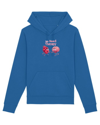 WE NEED THERAPY - AVEM NEVOIE DE TERAPIE - inima certata cu creierul 2 Royal Blue