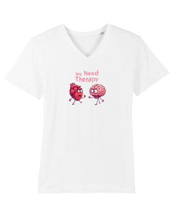WE NEED THERAPY - AVEM NEVOIE DE TERAPIE - inima certata cu creierul 2 White