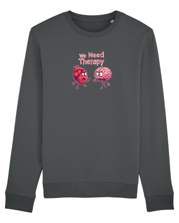 WE NEED THERAPY - AVEM NEVOIE DE TERAPIE - inima certata cu creierul 2 Anthracite
