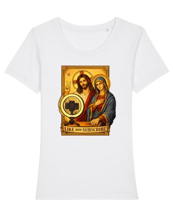 Funny Jesus Mary Influencer White