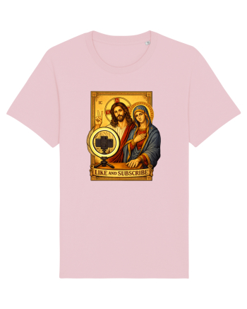 Funny Jesus Mary Influencer Cotton Pink