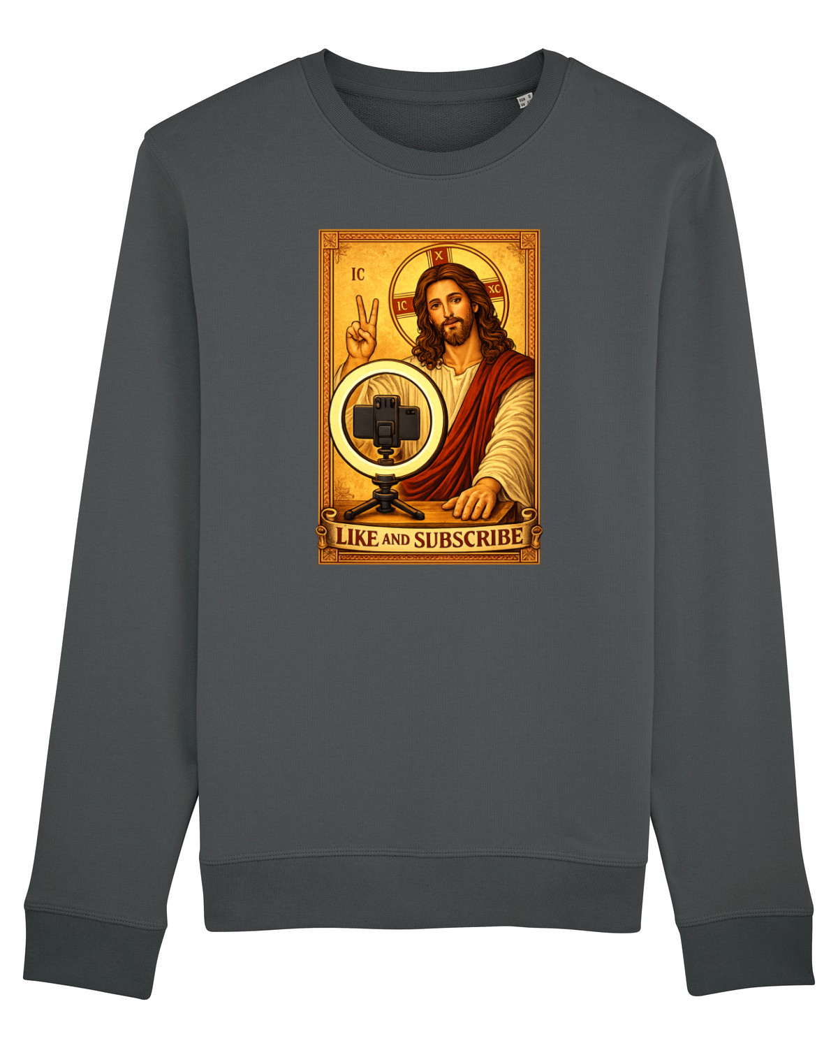 Bluză mânecă lungă Unisex Rise Anthracite