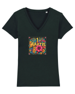 1 MARTIE - PRIMAVARA - FLORI Tricou mânecă scurtă guler V Damă Evoker