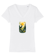 CERB CARPATIN - PRIMAVARA - MUNTI - BRAZI -SOARE 2 Tricou mânecă scurtă guler V Damă Evoker