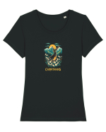 CERB - PRIMAVARA - MUNTI - CARPATHIANS -  BRAZI -SOARE   Tricou mânecă scurtă guler larg fitted Damă Expresser