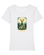 CERB - PRIMAVARA - MUNTI - CARPATHIANS -  BRAZI -SOARE  3 Tricou mânecă scurtă guler larg fitted Damă Expresser