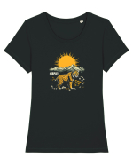 RAS / LYNX - PRIMAVARA - MUNTI - CARPATI -  BRAZI -SOARE   Tricou mânecă scurtă guler larg fitted Damă Expresser