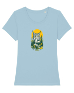 RAS / LYNX - PRIMAVARA - MUNTI - CARPATI -  BRAZI -SOARE  2 Tricou mânecă scurtă guler larg fitted Damă Expresser