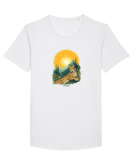 RAS / LYNX - PRIMAVARA - MUNTI - CARPATI -  BRAZI -SOARE  3 Tricou mânecă scurtă guler larg Bărbat Skater