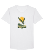 VULTUR - PRIMAVARA - MUNTI - CARPATI -  BRAZI -SOARE  3 Tricou mânecă scurtă guler larg Bărbat Skater
