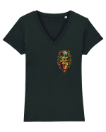 COLOR YOUR DAY - COLOREAZA-TI ZIUA - CREION COLORAT - PRIMAVARA - lateral Tricou mânecă scurtă guler V Damă Evoker