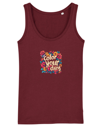 COLOR YOUR DAY - COLOREAZA-TI ZIUA - FLORI - PRIMAVARA Burgundy