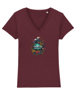 EARTH MAMA - MAMA PAMANT Tricou mânecă scurtă guler V Damă Evoker