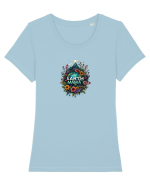EARTH MAMA - MAMA PAMANT Tricou mânecă scurtă guler larg fitted Damă Expresser