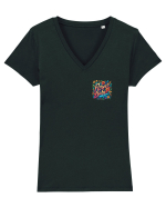 FLOWER BABE - FATA CU FLORI - lateral Tricou mânecă scurtă guler V Damă Evoker