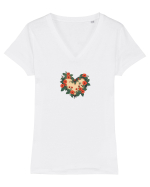 PRIMAVARA INIMA - - HARU - TEXT JAPONEZA - STIL JAPONEZ Tricou mânecă scurtă guler V Damă Evoker