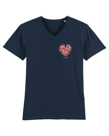 SPRING IS HERE - PRIMAVARA E AICI -  INIMA din FLORI - lateral French Navy