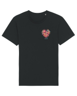SPRING IS HERE - PRIMAVARA E AICI -  INIMA din FLORI - lateral Tricou mânecă scurtă Unisex Rocker